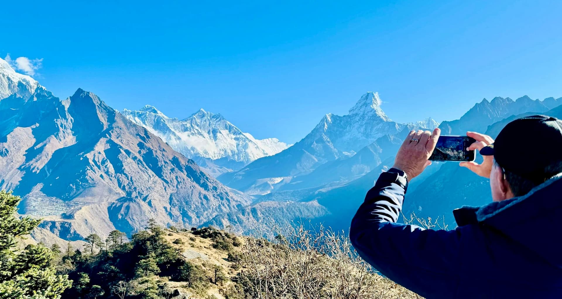 Everest Helicopter Tour View from Hotel Everest View